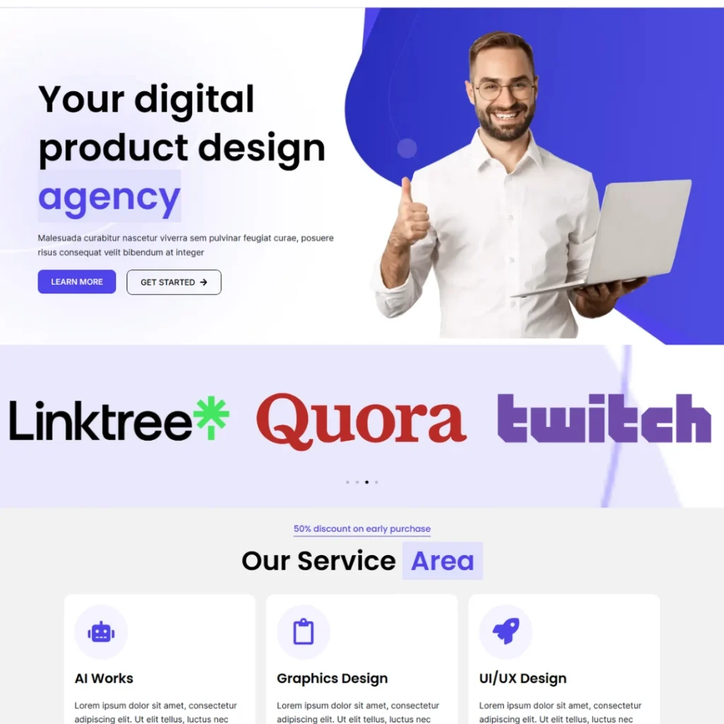 Crete landing page – expert Figma to WordPress development
