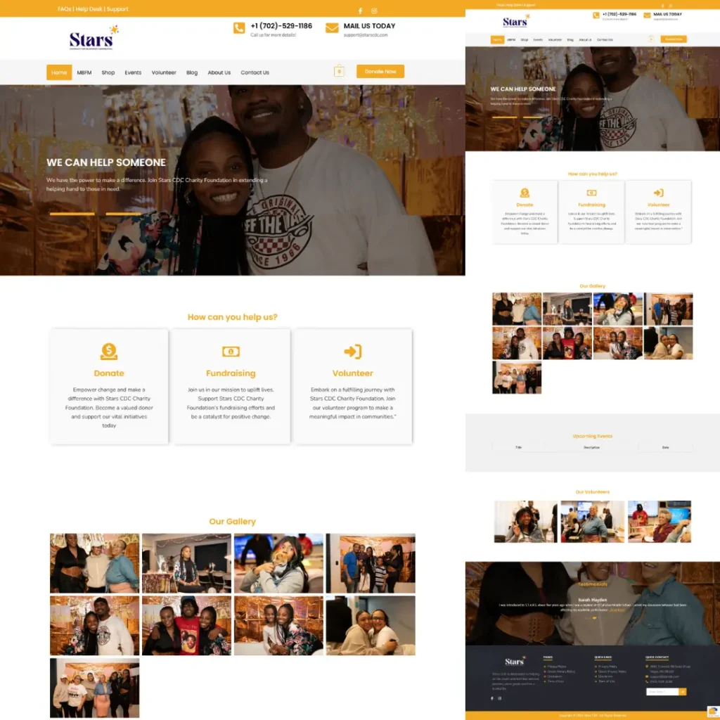 Starscdc community site developed with expert Figma to WordPress conversion